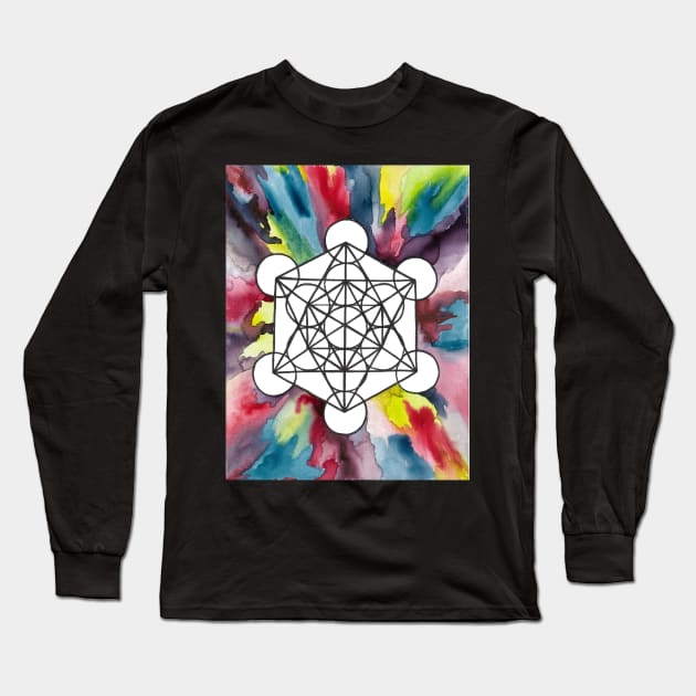 Metatron's Cube Long Sleeve T-Shirt by GnarleyJean